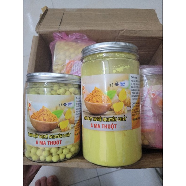 Tinh bột nghệ,Viên nghệ mật ong hộp 500g.