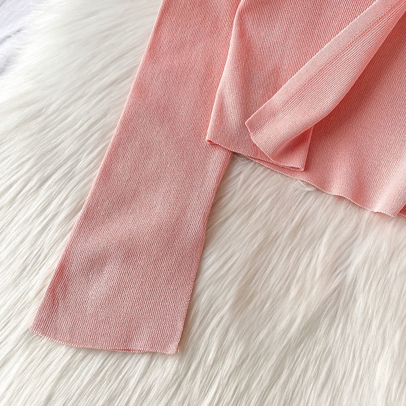 Áo Khoác cardigan Dệt Kim Tay Dài Chống Nắng Đính Nơ Thời Trang Mùa Hè Cho Nữ