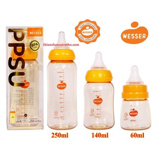 Bình sữa Wesser Cổ Hẹp 60ML/140ML/250ML Mẫu Mới Nhất