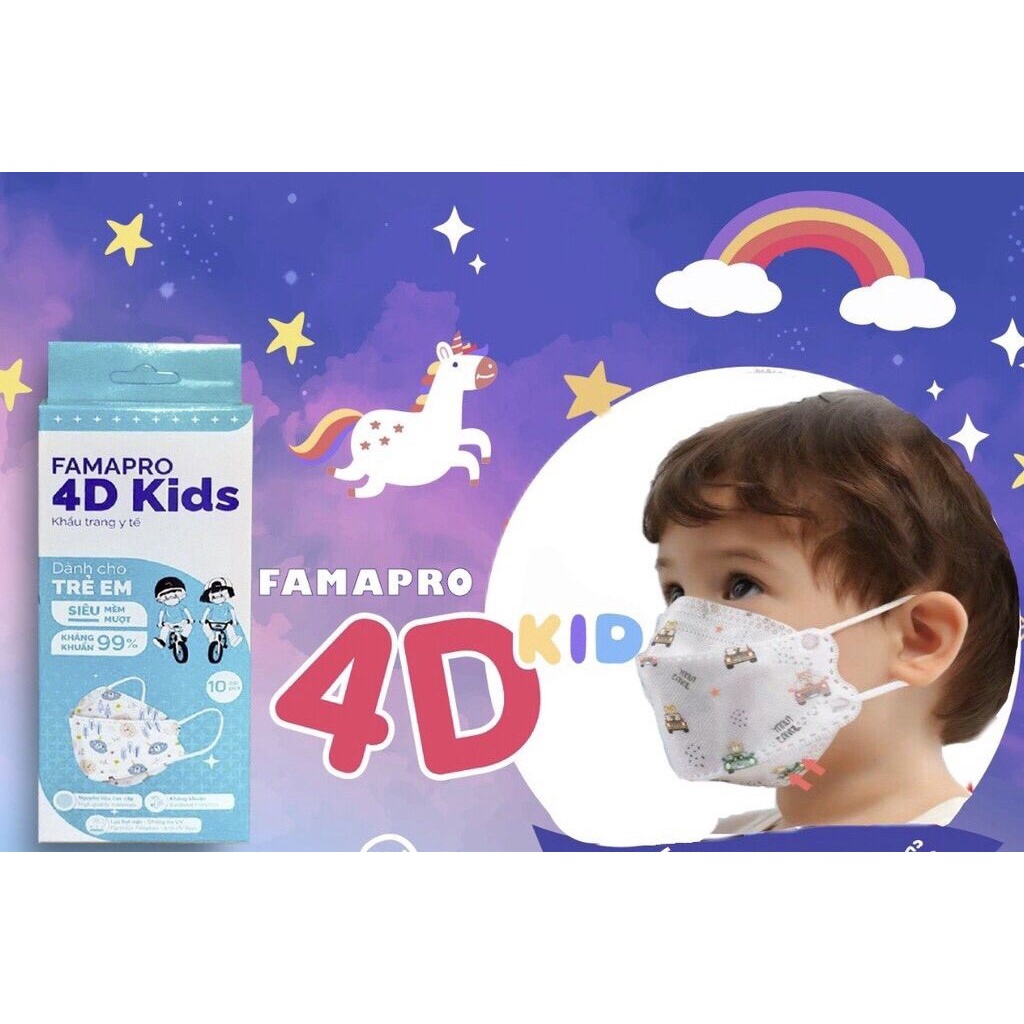 (Chính Hãng) Hộp 10 Cái Khẩu Trang KF94 Famapro Cho Bé