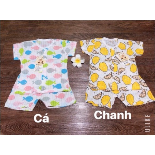 Bộ cộc cotton giấy Lee Lee Kids cho bé từ 0- 15 tháng