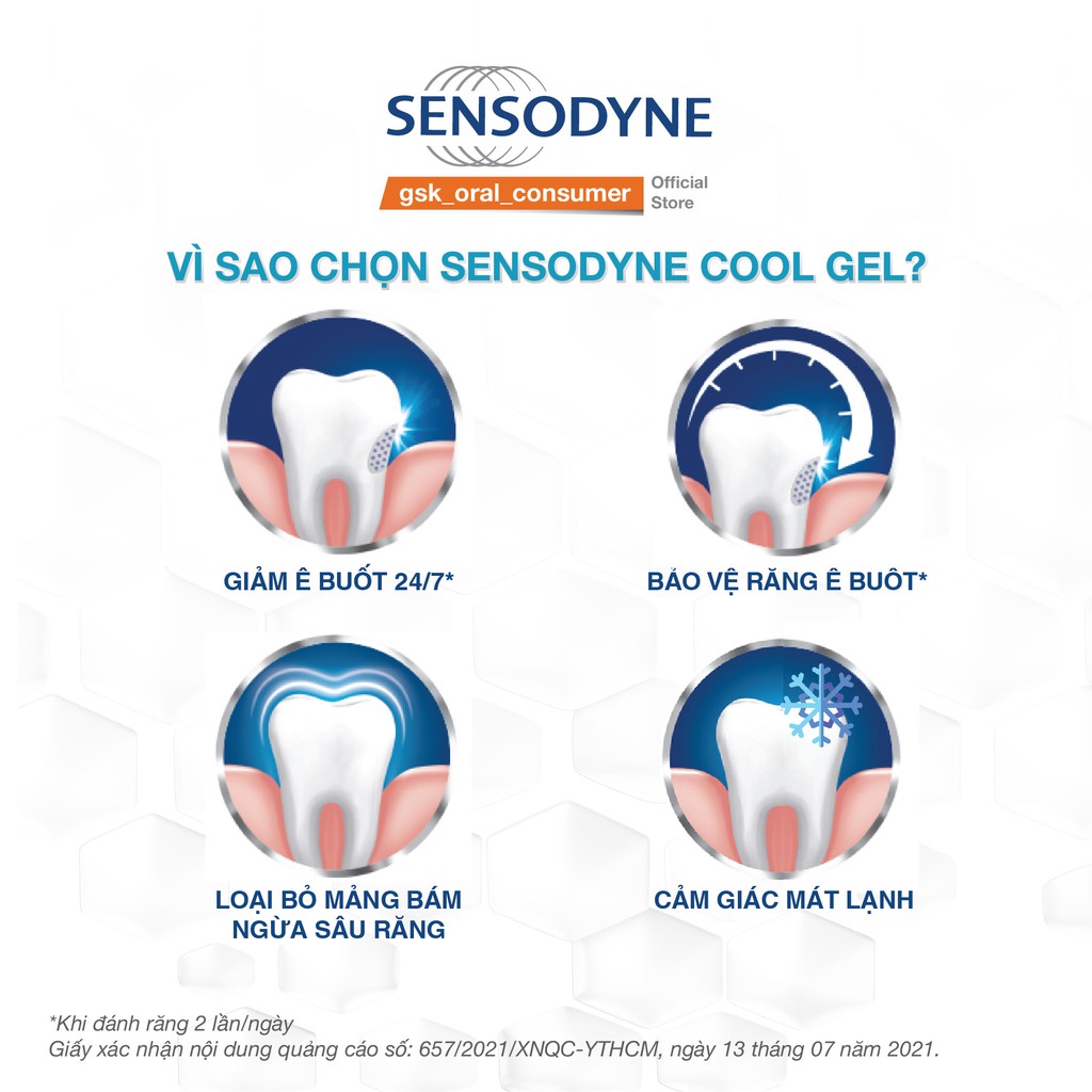 Kem đánh răng Sensodyne Cool Gel 100g