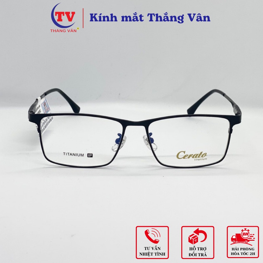 Gọng kính nam nữ Cerato mắt vuông CR50017 chất liệu titanium cao cấp chính hãng