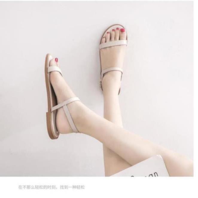 Sandal, Sandal nữ đế bằng thời trang  mã S12 mũi hở quai ngang kiểu dáng thanh lịch hàng chuẩn