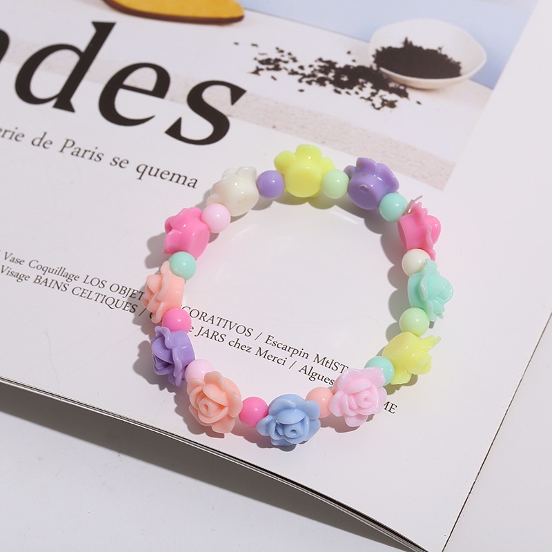 Vòng Tay Chuỗi Hạt Nhựa Acrylic Nhiều Màu Dễ Thương Cho Bé