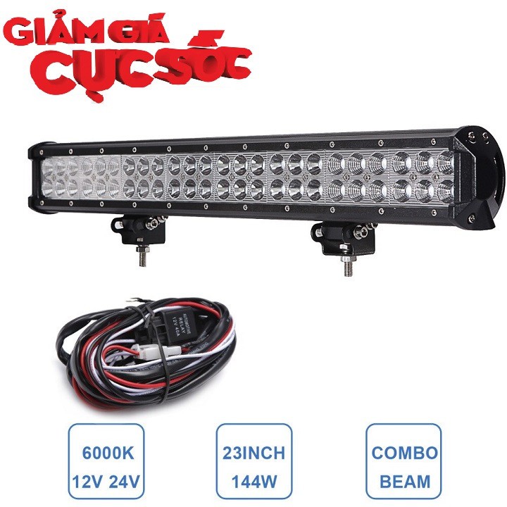 LED 5D DÀI TRỢ SÁNG 48 LED 2 TẦNG 144W 60CM BI CẦU VÀNG