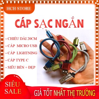Cáp Sạc Ngắn - Dây Cáp Sạc Iphone - Samsung 20cm Siêu bền - Chống gẫy