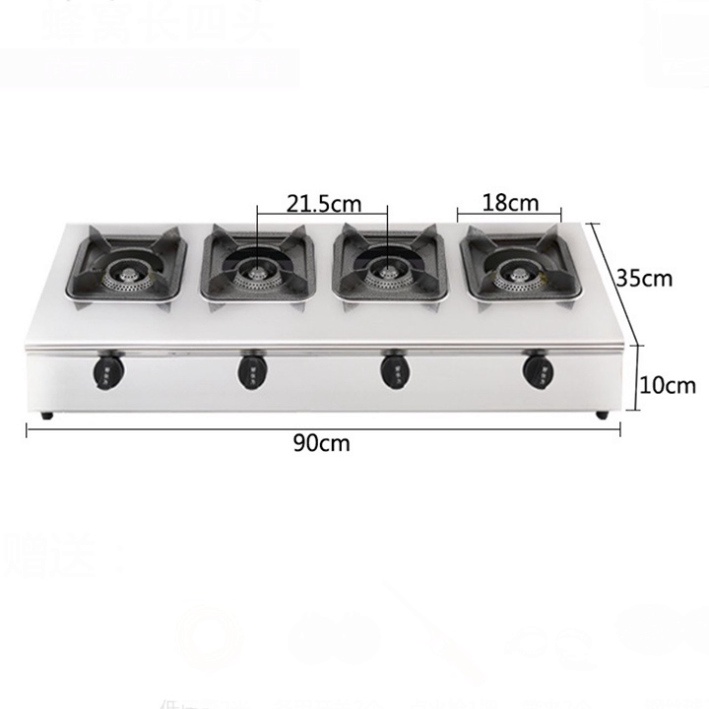 Bếp gas 4 họng - Bếp ga 4 lò ngang sử dụng 1 bình gas