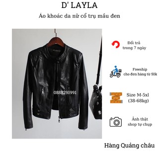 Áo Khoác Da Pu Mỏng Dáng Ngắn Cổ Đứng 3 mầu D'layla Phong Cách Hàn Quốc 2020 Cho Nữ