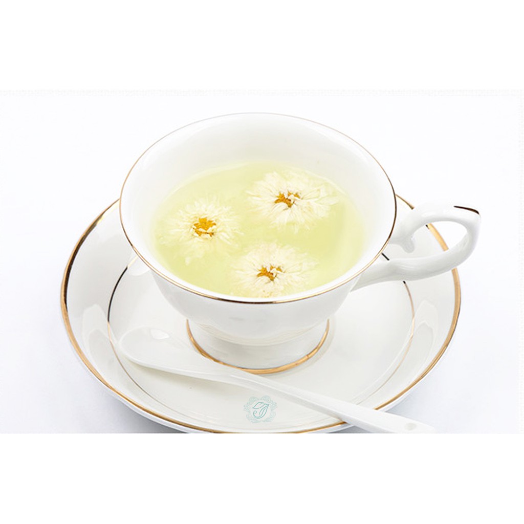 Trà Bạch Cúc - Trà hoa cúc trắng sấy khô tự nhiên nguyên bông chất lượng cao không lẫn cành cuống - 100 gram.