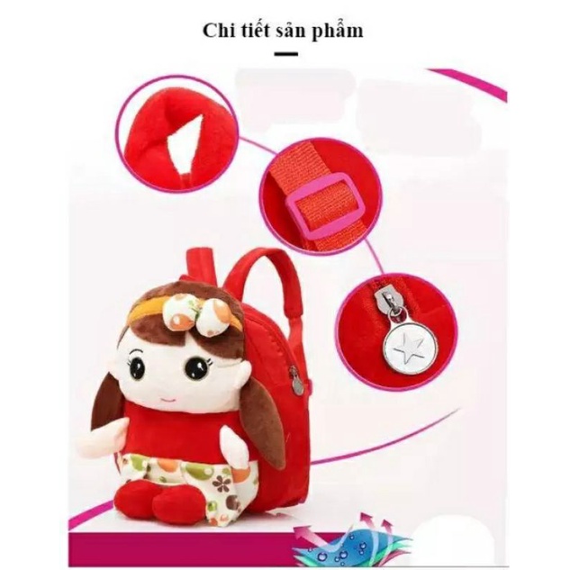Balo Công Chúa Thú Bông Cho Bé Gái,Balo Đi Học Mẫu Giáo Cho Bé
