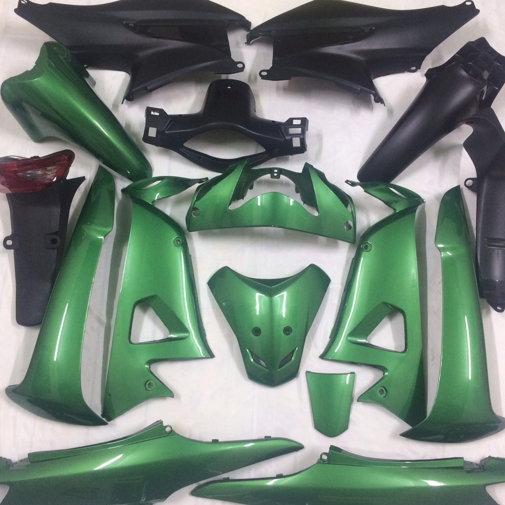 Bộ dàn áo xe WAVE a - wave 100 2004-2010 độ cho dòng xe honda màu XANH HEINEKEN, nhựa nguyên sinh ABS [LX01]