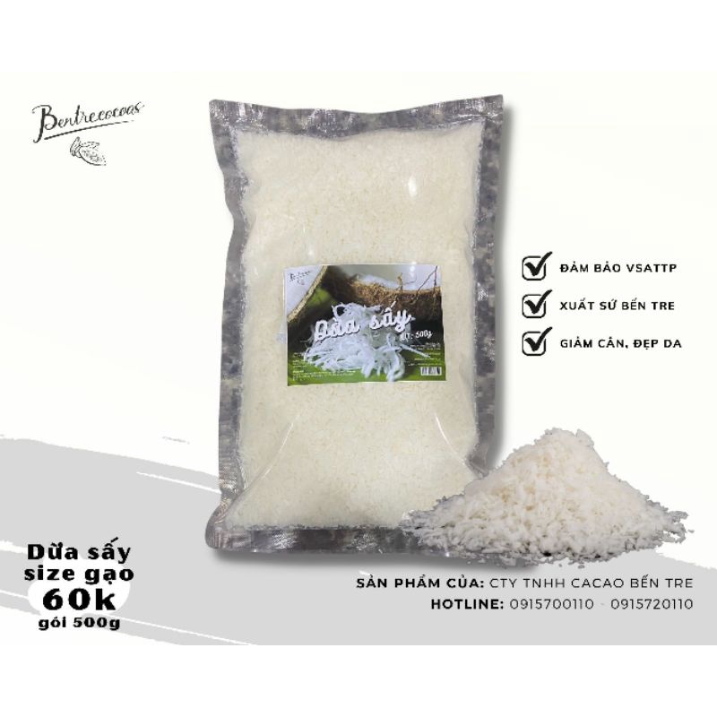 CƠM DỪA SẤY 1KG [ Cacao Bến Tre ]