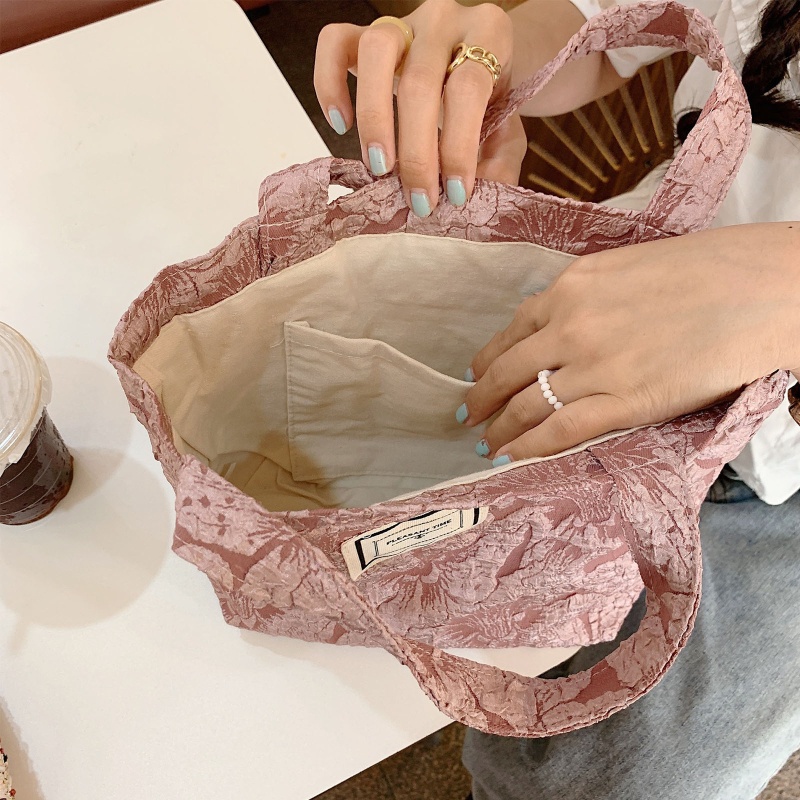 Youyo Túi Tote Xách Tay Đựng Cơm Trưa In Hoa Phong Cách Vintage Cho Nữ