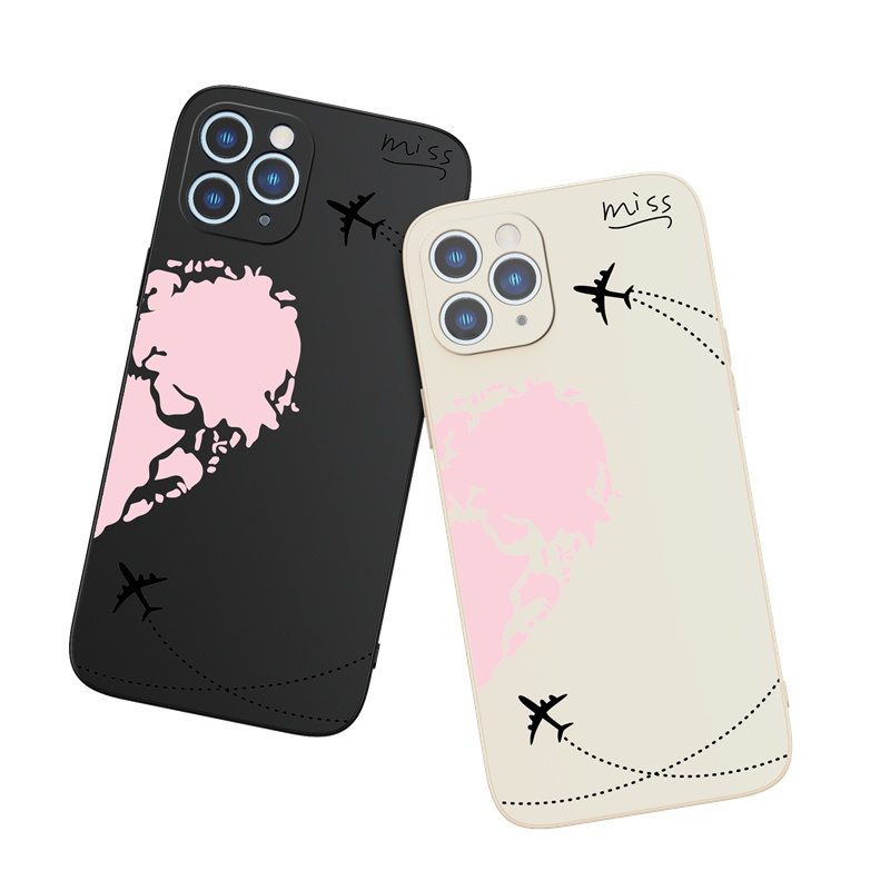 Ốp lưng iphone Ốp điện thoại Suntaiho silicon họa tiết trái tim hồng cho iPhone 13 12 11 Pro Max X XR Xs Max 7 8 Plus 12mini 13mini