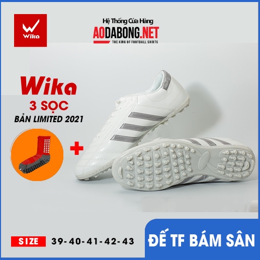 Giầy bóng đá phủi WIKA 3 sọc CT3 chính hãng đế thấp TF