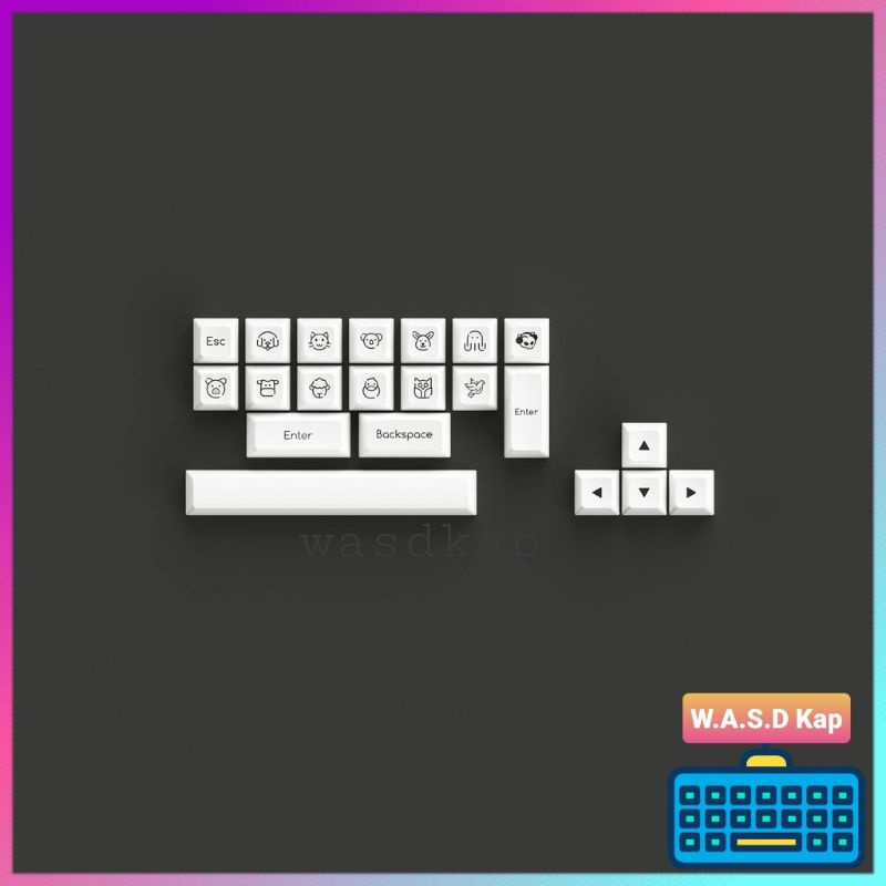 Bộ nút bàn phím | Bộ keycap Akko SAL White on Black | Akko SAL WOB