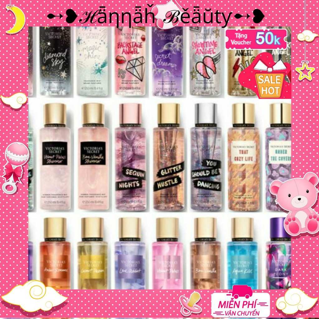 ♘ VICTORIA'S SECRET® Xịt Thơm Body Mist Toàn Thân Tự Chọn - 250ml Đủ Mùi ♘