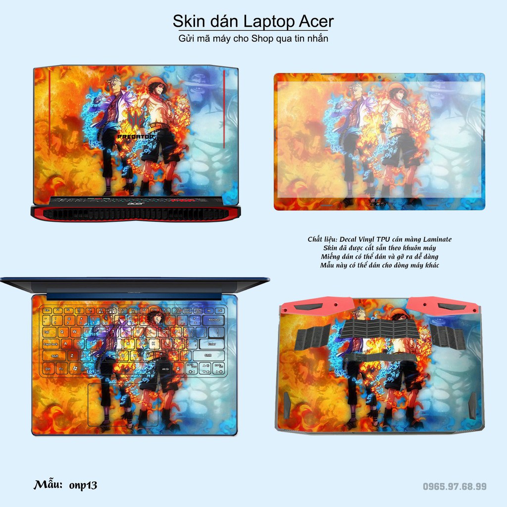 Skin dán Laptop Acer in hình One Piece _nhiều mẫu 15 (inbox mã máy cho Shop)