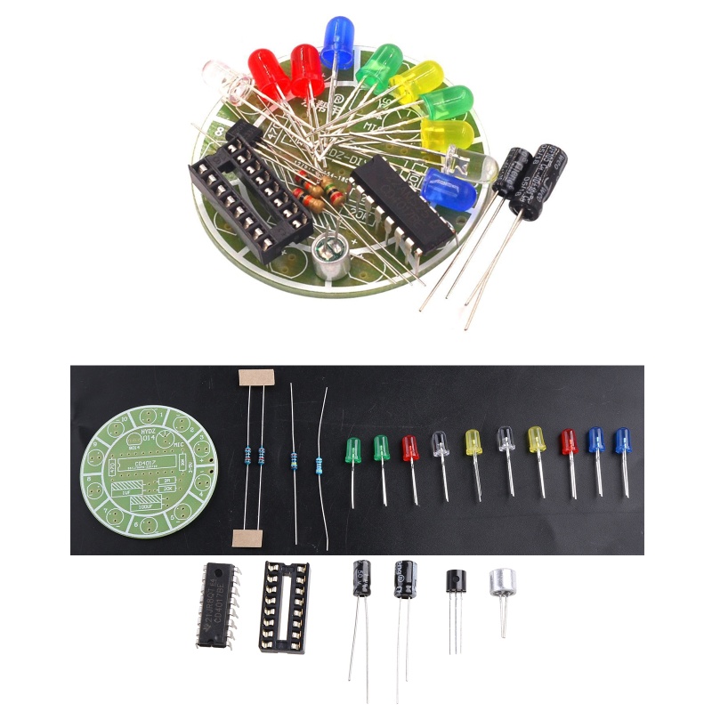 Bảng Mạch Điều Khiển Đèn LED Nhấp Nháy 10 Bóng Có Thể Xoay Bằng Giọng Nói DIY