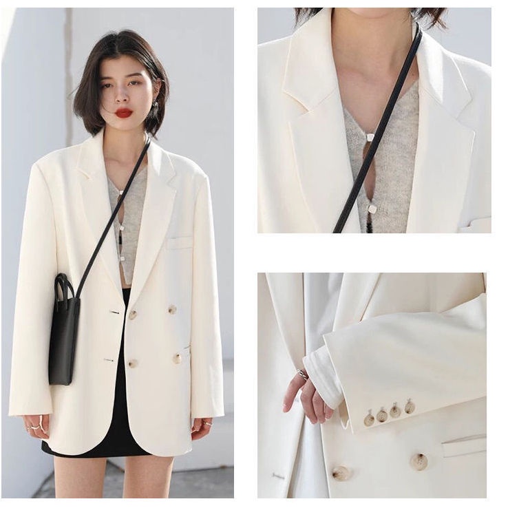 Áo Khoác Vest Tay Dài Dáng Rộng Phong Cách Phương Tây Thời Trang Xuân Thu Cho Nữ Plus Size