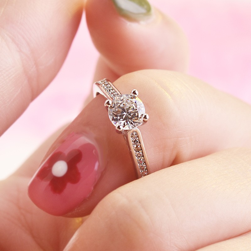 Aifei Jewellery Women Ring Mosaic Diamond 925 Sterling Silver R568