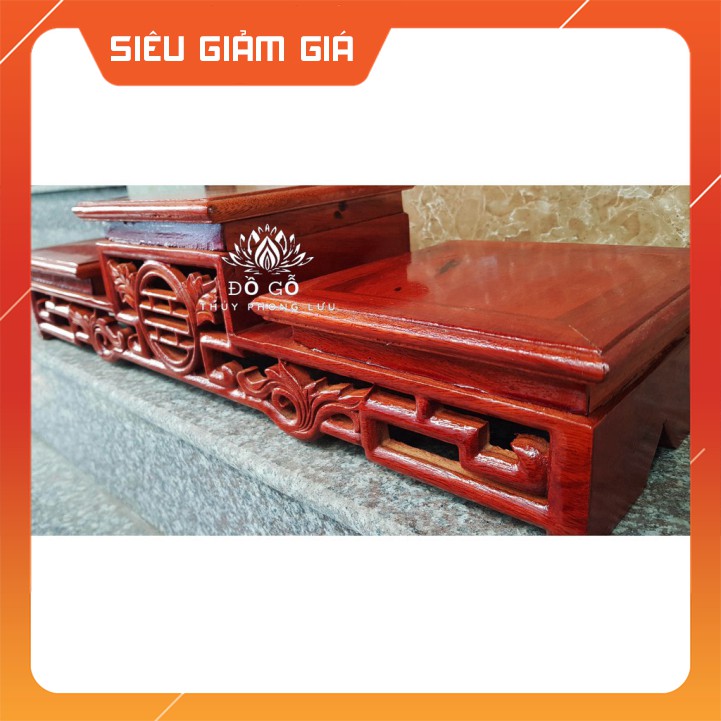 Tam sơn-Tam cấp-Đế kê bát hương gỗ hương lọng lỗ 6 kích thước mặt 14,16,18,20,22,25