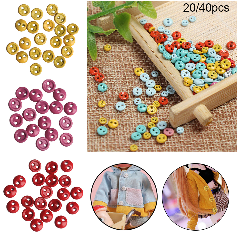 Set 20 / 40 Nút Áo Kim Loại Nhiều Màu Sắc Kích Thước 3 / 4mm