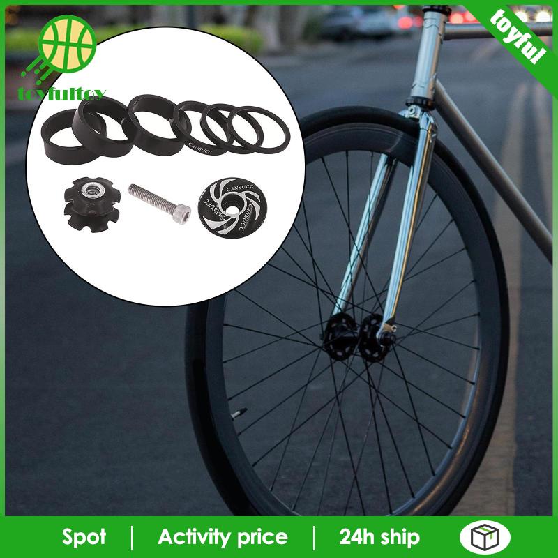 Bộ Vòng Đệm Tai Nghe 1 1 / 8 Inch Kèm Nắp Đậy Dành Cho Xe Đạp