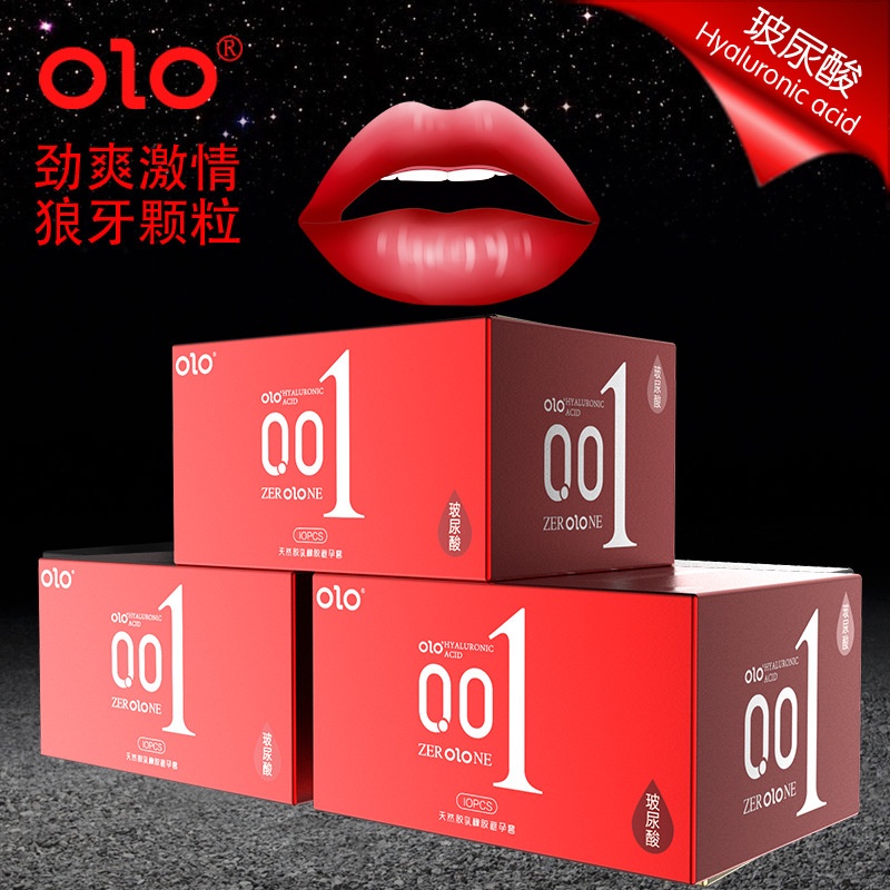 Hộp 10 cái bao cao su OLO 0.01 đỏ siêu mỏng kiểu dáng truyền thống truyền nhiệt nhanh chóng - LOVETOUCH