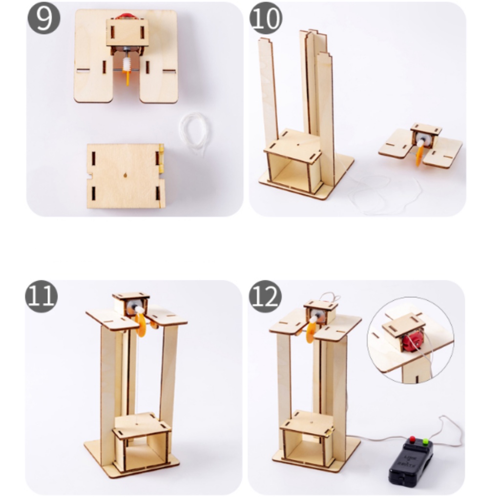 Đồ chơi sáng tạo STEM Thang máy mô hình thang máy Bộ lắp ráp thủ công tự làm bộ khoa học và công nghệ , Đồ chơi DIY|