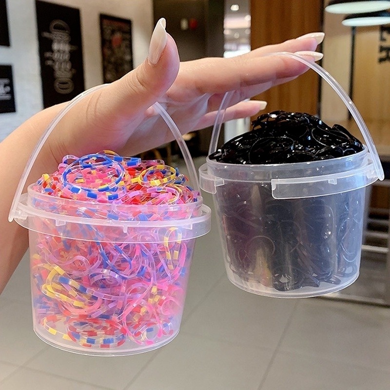 Set 800/1000 Dây Thun Buộc Tóc Chất Liệu Cao Su Dày Dặn Màu Sắc Xinh Xắn Dùng Một Lần Không Gây Đau Cho Bé