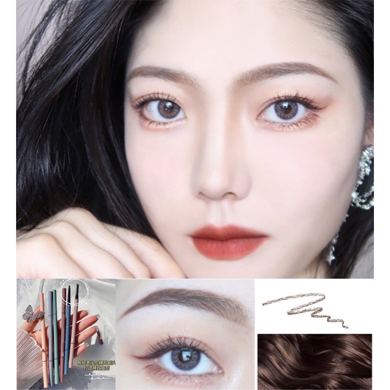 Chì Kẻ Mày maxfine 2 Đầu Double Effect không Thấm Nước 6 màu nâu | BigBuy360 - bigbuy360.vn