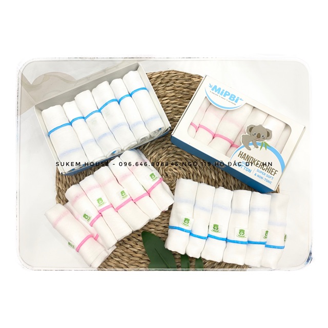 Khăn xô cotton Mỹ cao cấp Mipbi hộp 6c