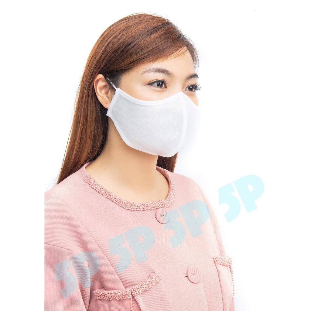 COMBO 5 KHẨU TRANG VẢI KHÔNG DỆT 3 LỚP CHỐNG NƯỚC ( MÀU TRẮNG)
