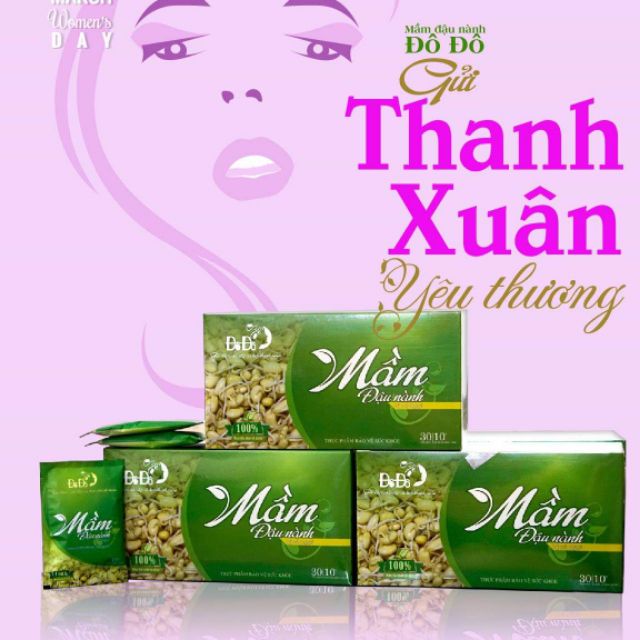 Mầm đậu nành Đô Đô (hộp 30 gói) - Hàm lượng cao