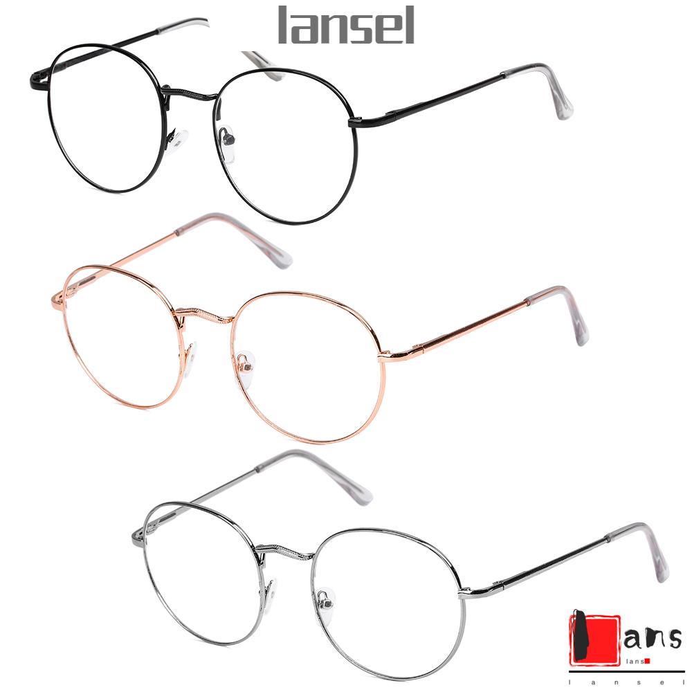 Kính đọc sách gọng tròn siêu nhẹ chất liệu nhựa phối kim loại 1.00~-4.0 độ thời trang cho nam nữ