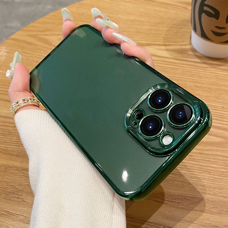 Ốp Điện Thoại iPhone 14 13 11 Pro max TPU Mềm Trong Suốt Chống Sốc Bảo Vệ Ống Kính Sang Trọng Cho case ốp lưng iPhone 14 13 11 Promax