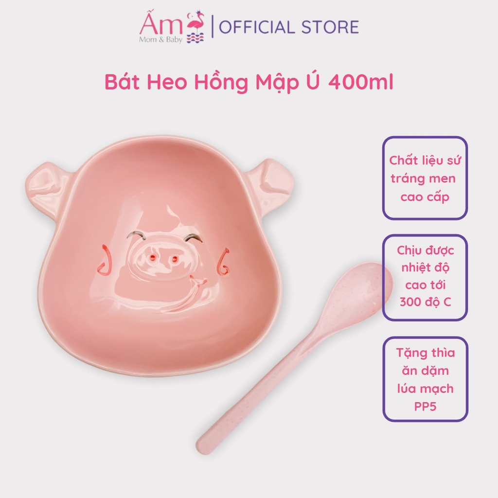 (Tặng Thìa) Bát Ăn Dặm Cho Bé  Bằng Sứ Hình Quả Bơ Cỡ Lớn Màu Sắc Bắt Mắt Ấm Baby Chịu Được Nhiệt Độ Cao Ấm Gift Decor