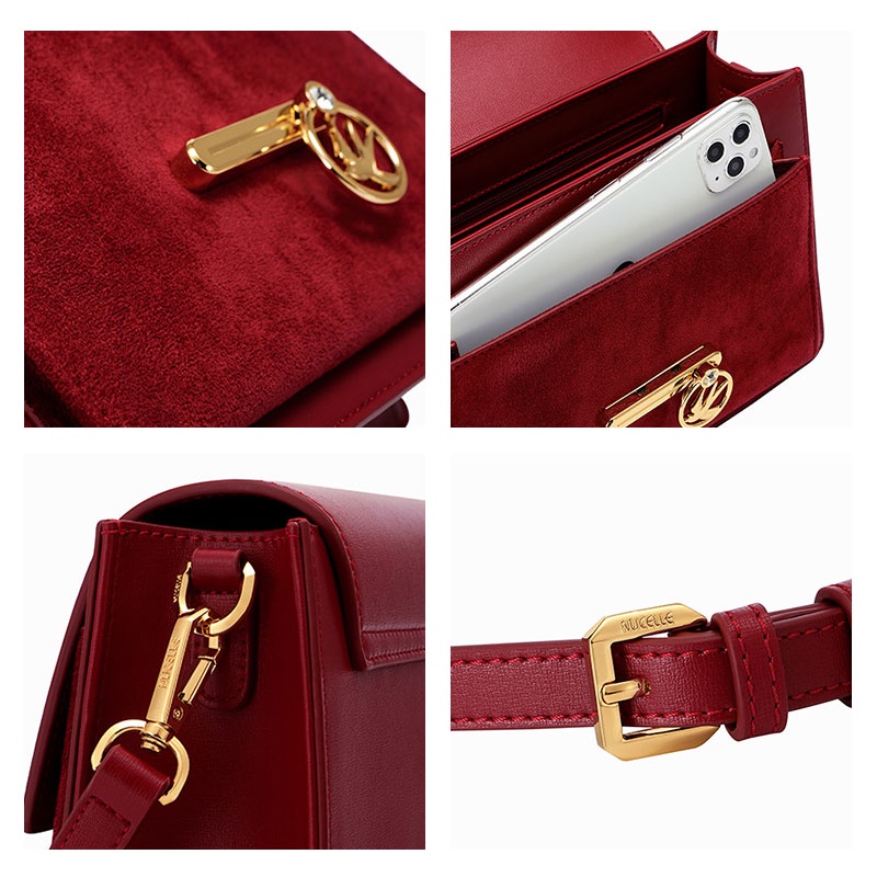 Túi đeo chéo YADOU màu đỏ sành điệu cho phụ nữ trưởng thành