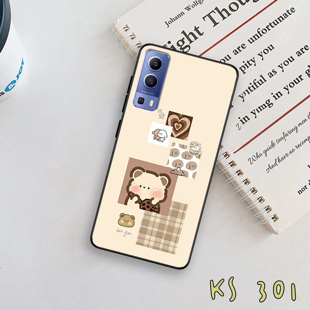 Ốp lưng Vivo y72 5G - Vivo Y15s - Vivo Y52s - Ốp in hình gấu &amp; thỏ đang yêu - lưng nhám viền TPU cao cấp