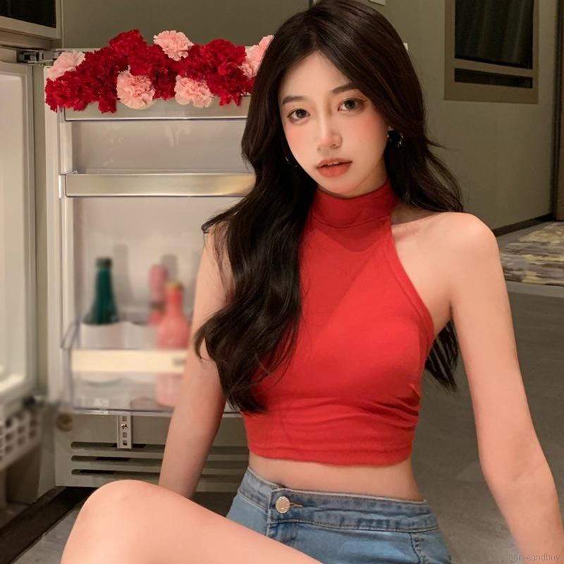 Áo Yếm kiểu Croptop phong cách Hàn Quốc thiết kế dây buộc