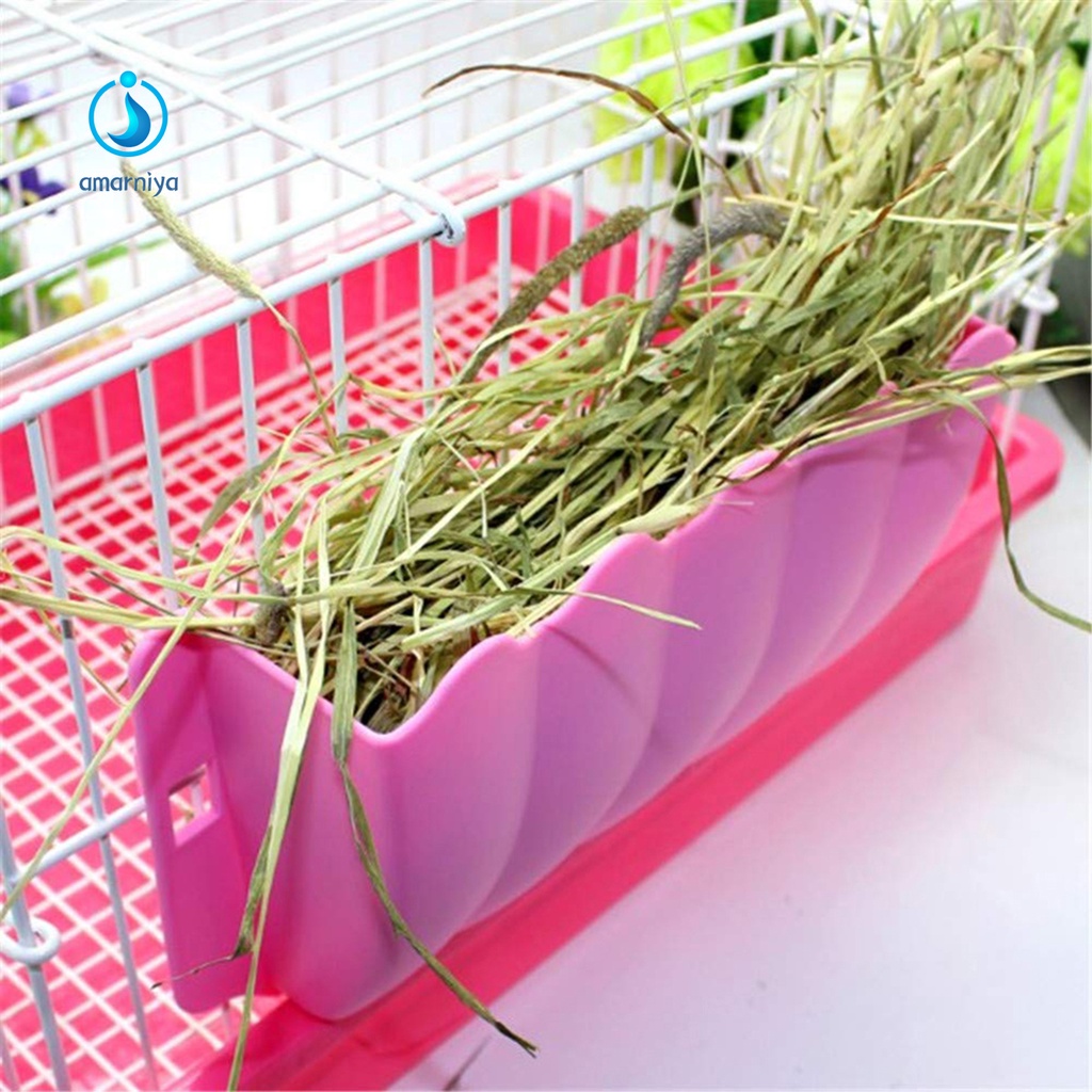 ♥Máy AMAR♥ Giá Treo Cỏ Bằng Nhựa Bền Tiết Kiệm Không Gian Cho Thú Cưng Nhỏ