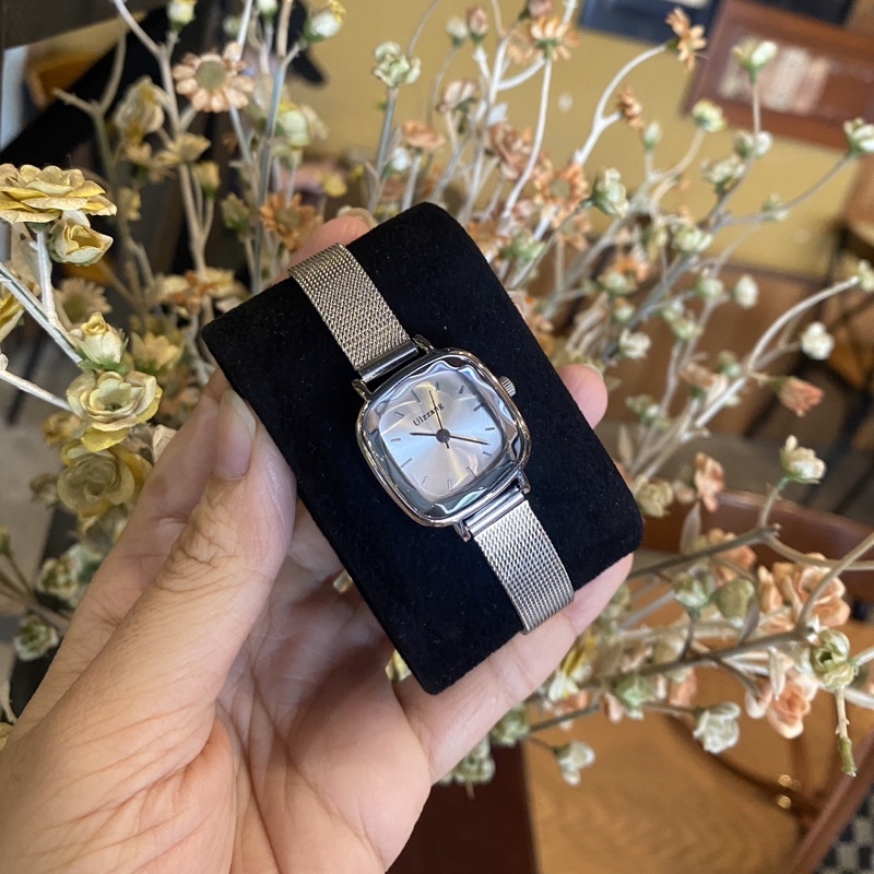 Đồng hồ nữ sang trọng ULZZANG dây kim loại mặt vuông 26mm thời trang Hàn Quốc có chống nước - SULAGRE