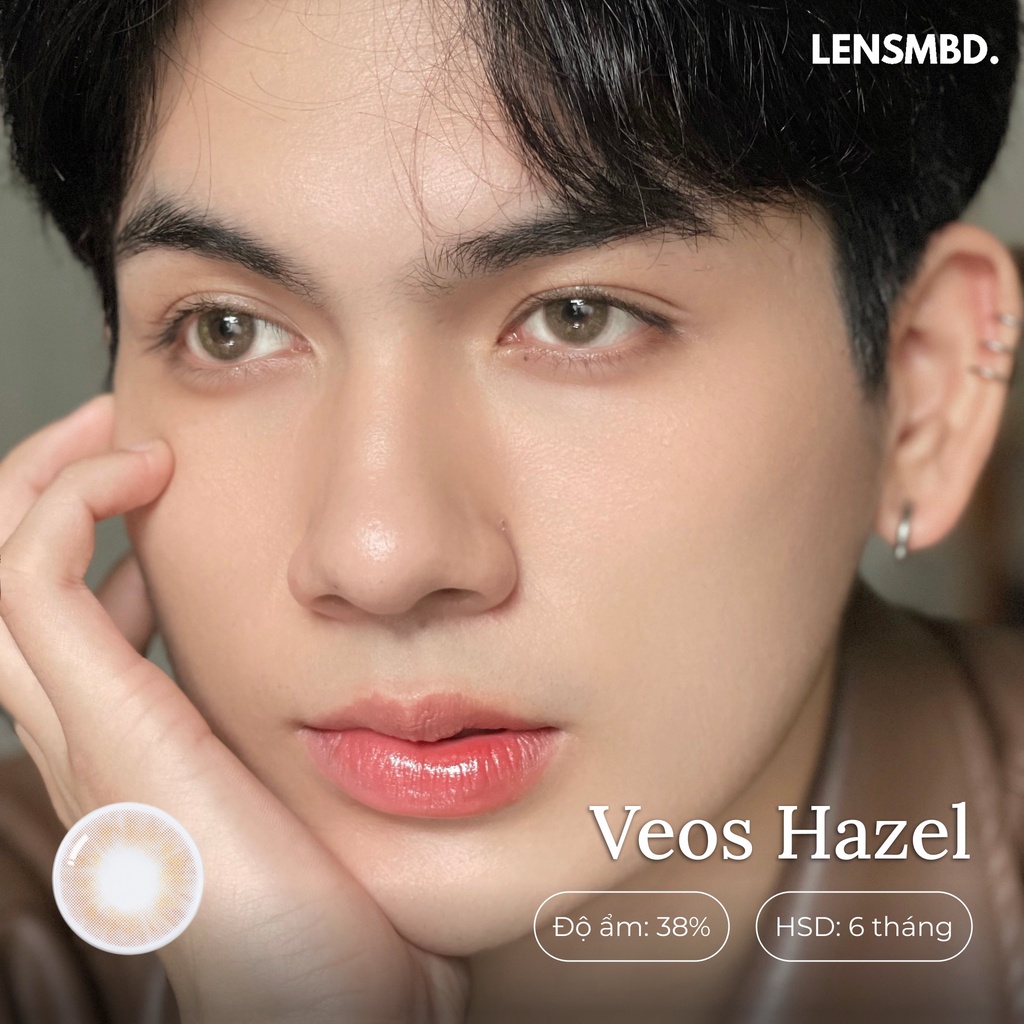 Kính áp tròng LENSMBD màu VEOS BROWN trong veo nâu gỗ trầm ấm UNISEX