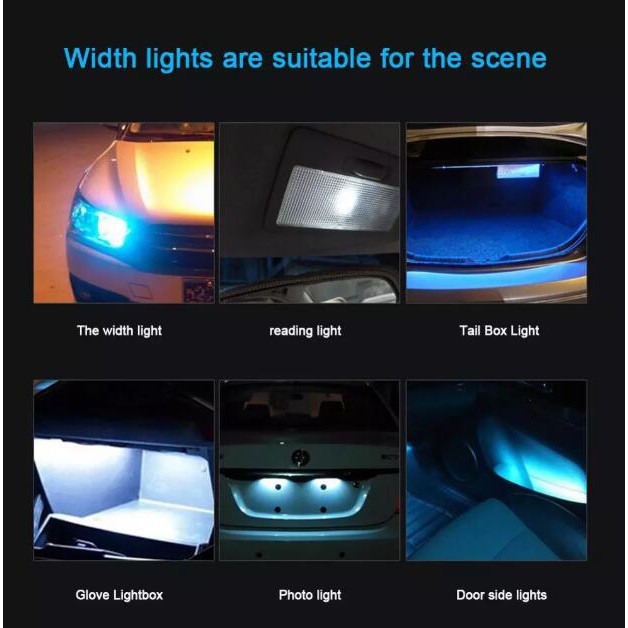 Bóng Đèn Led T10 5W Bằng Gốm Màu Đỏ/Vàng/Trắng/Xanh Dương/Xanh Lá Phù Hợp Cho Xe Hơi Và Xe Máy