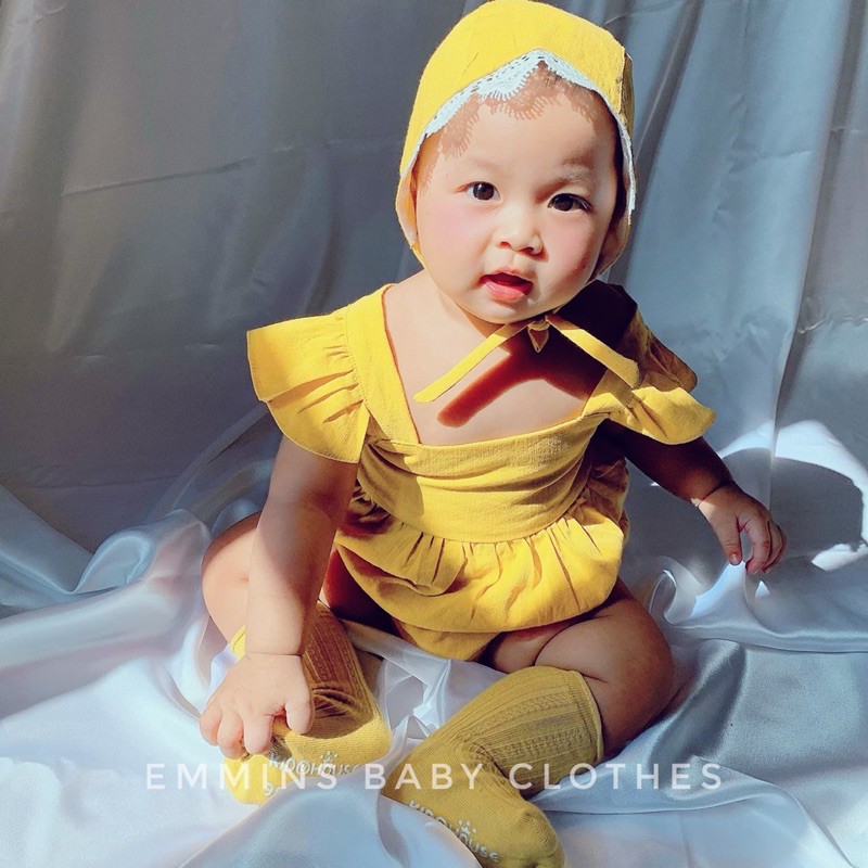 (Thanh lý lỗ vốn chuyển ngành hàng khác)Hàng xịn-Bodysuit Tiên Tiên+Kèm Mũ bé gái,bodychip,romper,chụp đầy tháng t
