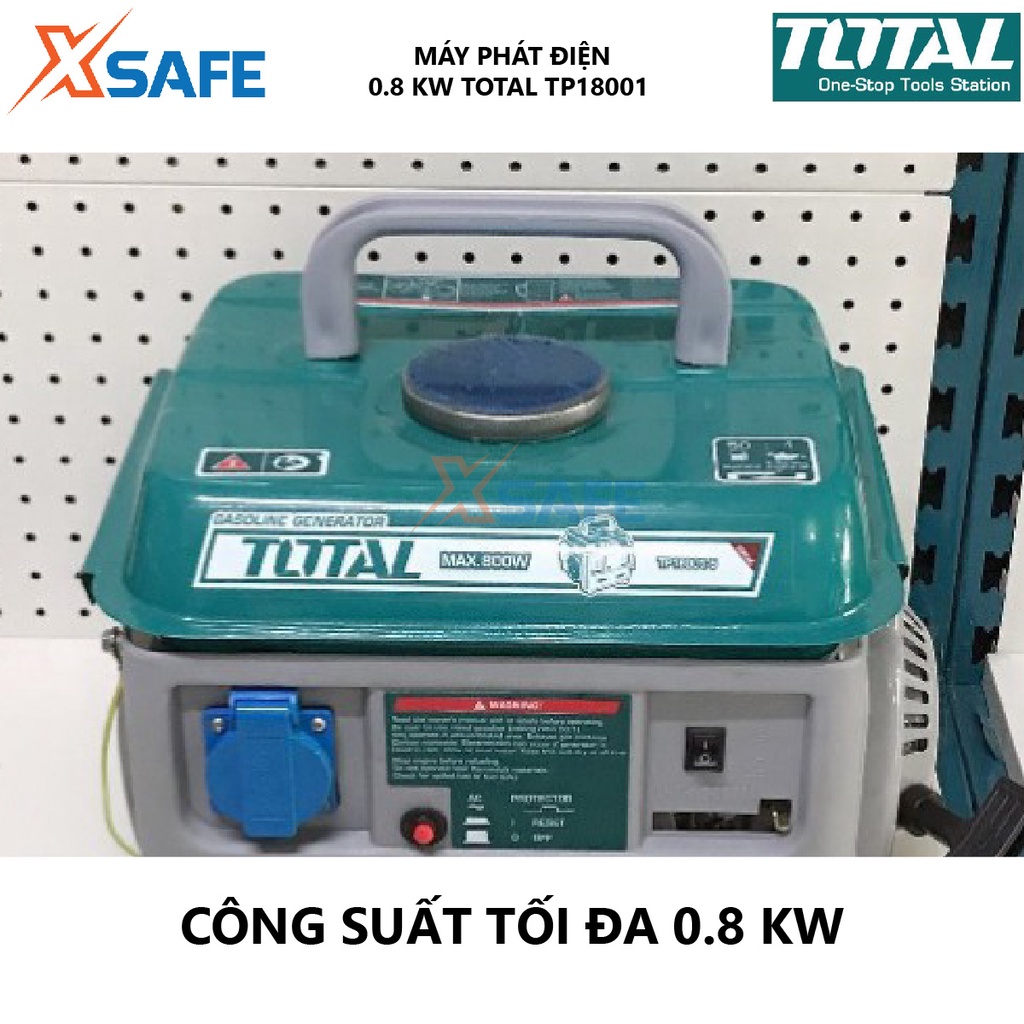 Máy phát điện chạy xăng TOTAL TP18001 động cơ phát điện dùng xăng 26kg Nguồn điện 220V/50Hz/1 pha, động cơ 2 thì