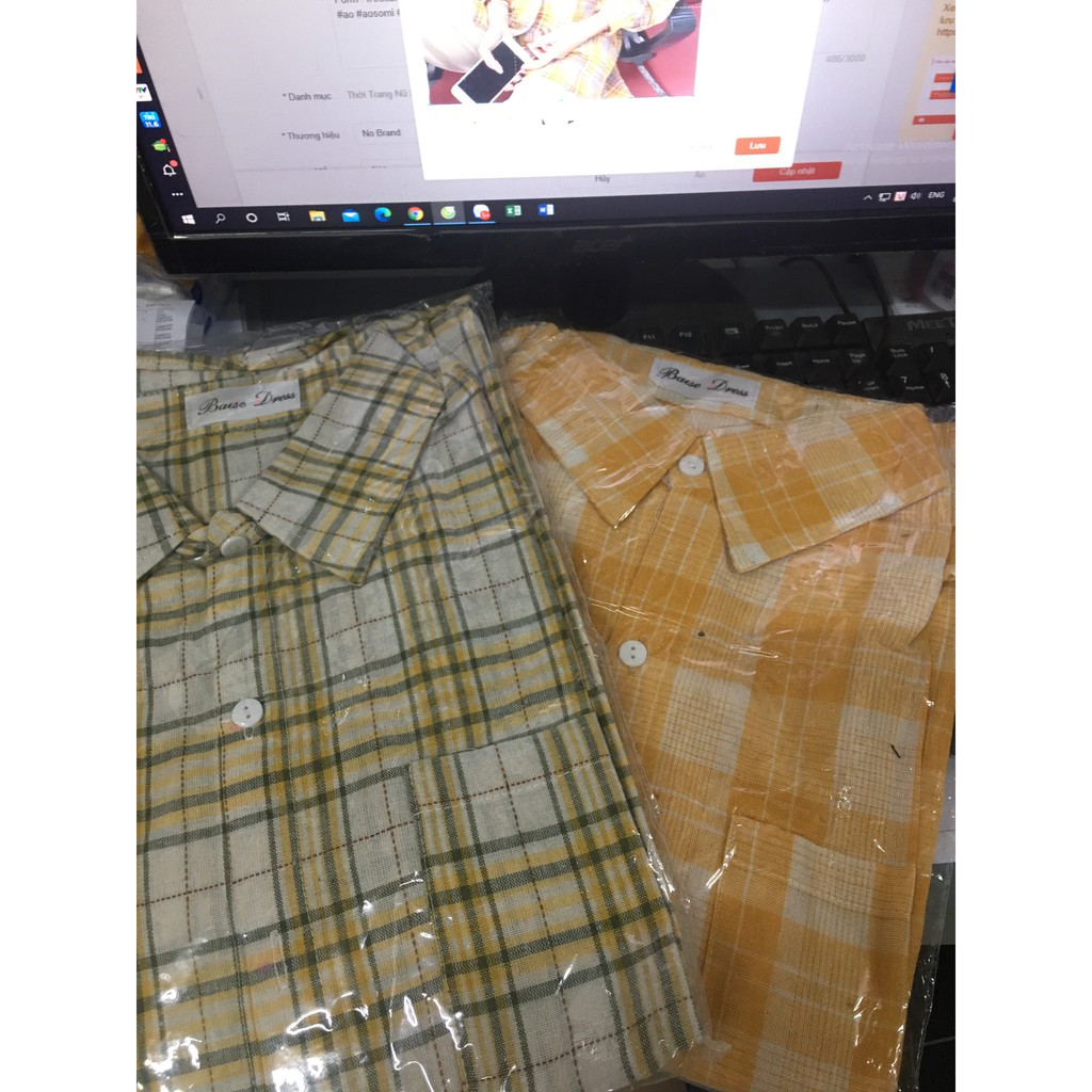 ÁO SƠ MI KẺ CARO TÚI HỘP BA MÀU HOT - (Sp sẵn)