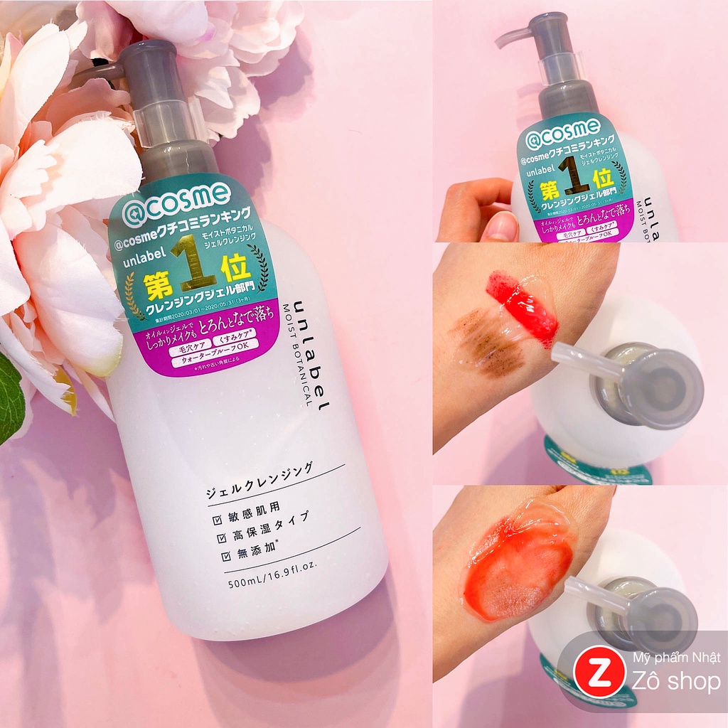 Gel Tẩy Trang Unlabel Sạch Sâu Dịu Nhẹ - Unlabel Moist Botanical Gel Cleansing 500ml